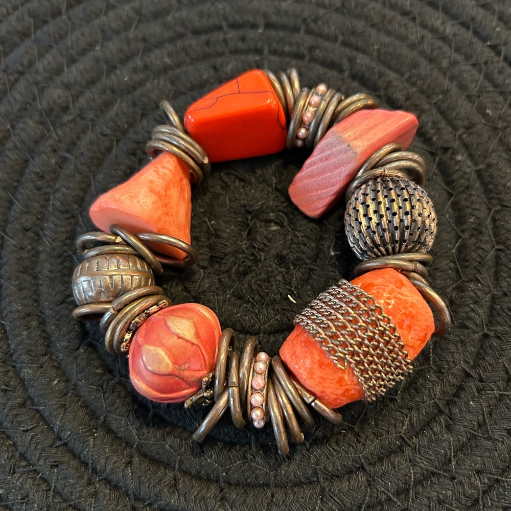 Fashion jewelry Coral and Brass Bracelet❤️